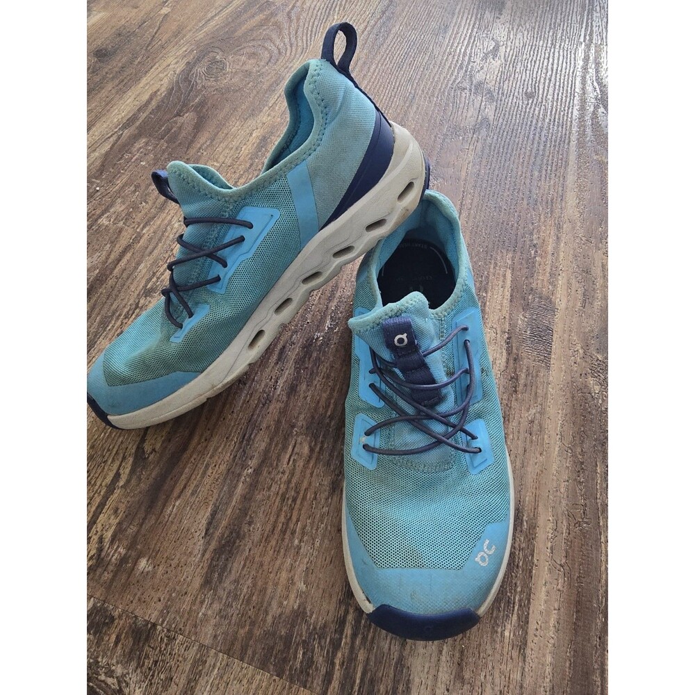 On Cloud Kids Running Shoes US K3 / EU 35 Blue Green Mesh Breathable